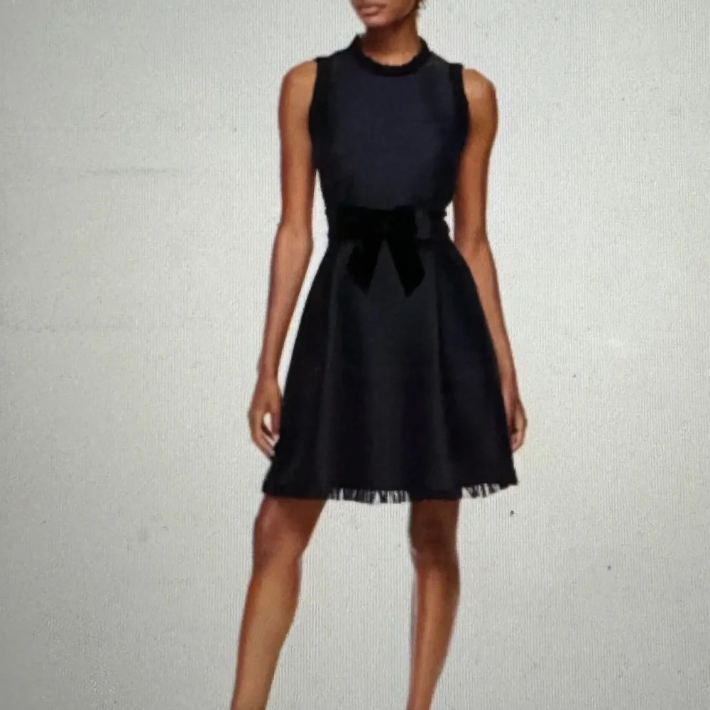 KATE SPADE: fit & flare sleeveless cocktail dress with velvet-bow NEVER WORN - Picture 3 of 7
